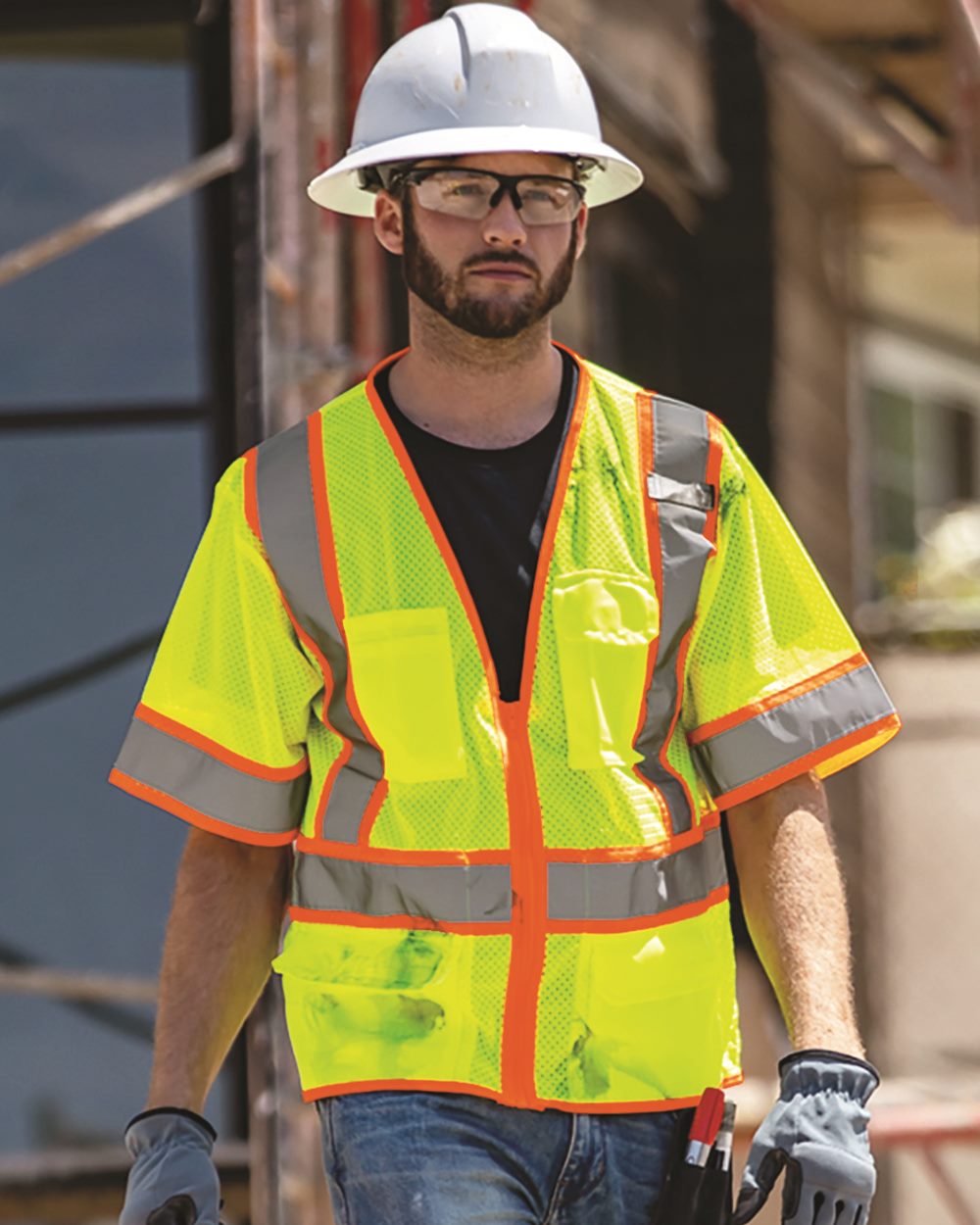 Kishigo 1242-1243-US Kishigo 1242-1243 - Unisex Ultra-Cool™ Six-Pocket Mesh Surveyor’s Vest pour impression personnalisée à Montréal