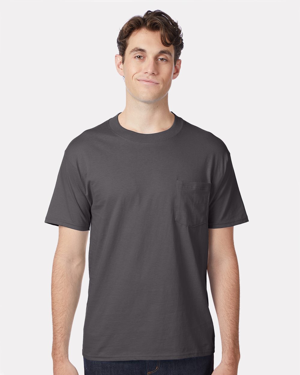 Hanes 5190-US Hanes 5190 - Beefy-T® Pocket T-Shirt for custom printing in Montreal