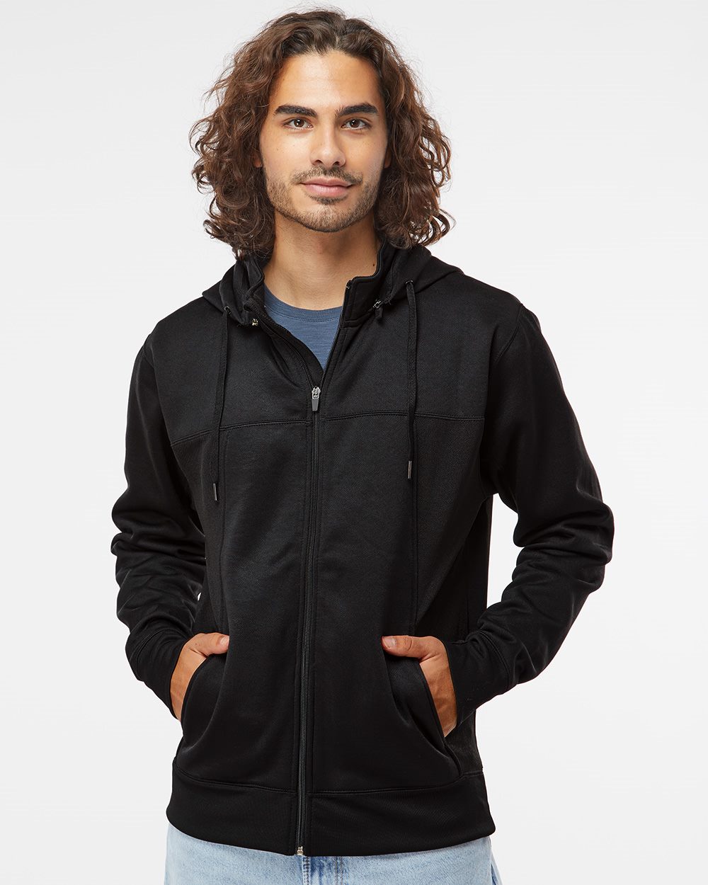 Independent Trading Co. EXP80PTZ-US Independent Trading Co. EXP80PTZ - Poly-Tech Full-Zip Hooded Sweatshirt pour impression personnalisée à Montréal