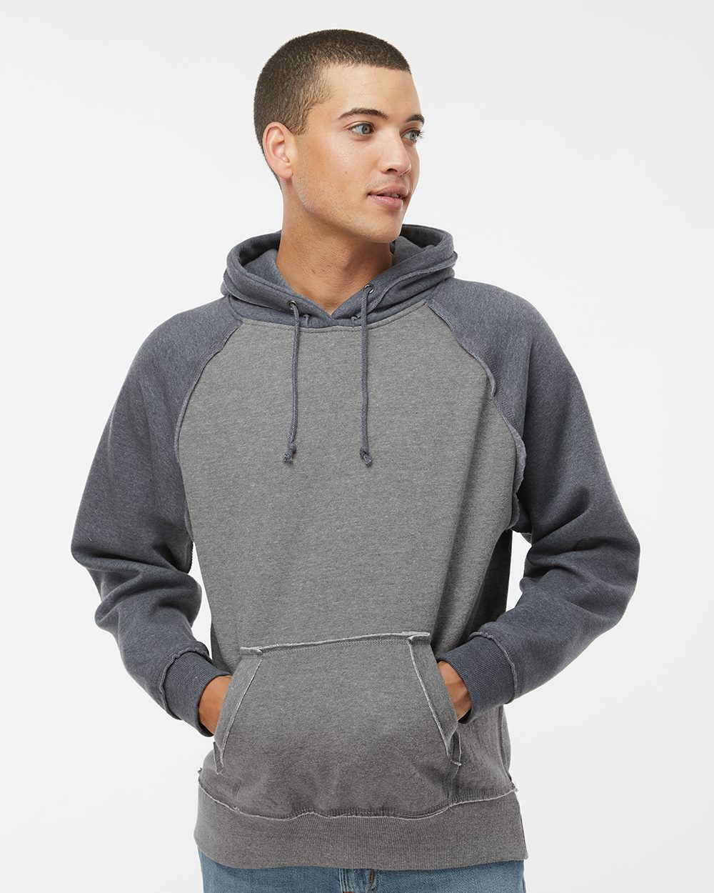 J. America 8885-US J. America 8885 - Men's Vintage Heather Hooded Sweatshirt for custom printing in Montreal