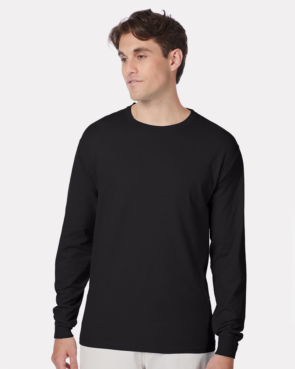 Hanes 5186-US Hanes 5186 - Beefy-T® Long Sleeve T-Shirt pour impression personnalisée à Montréal