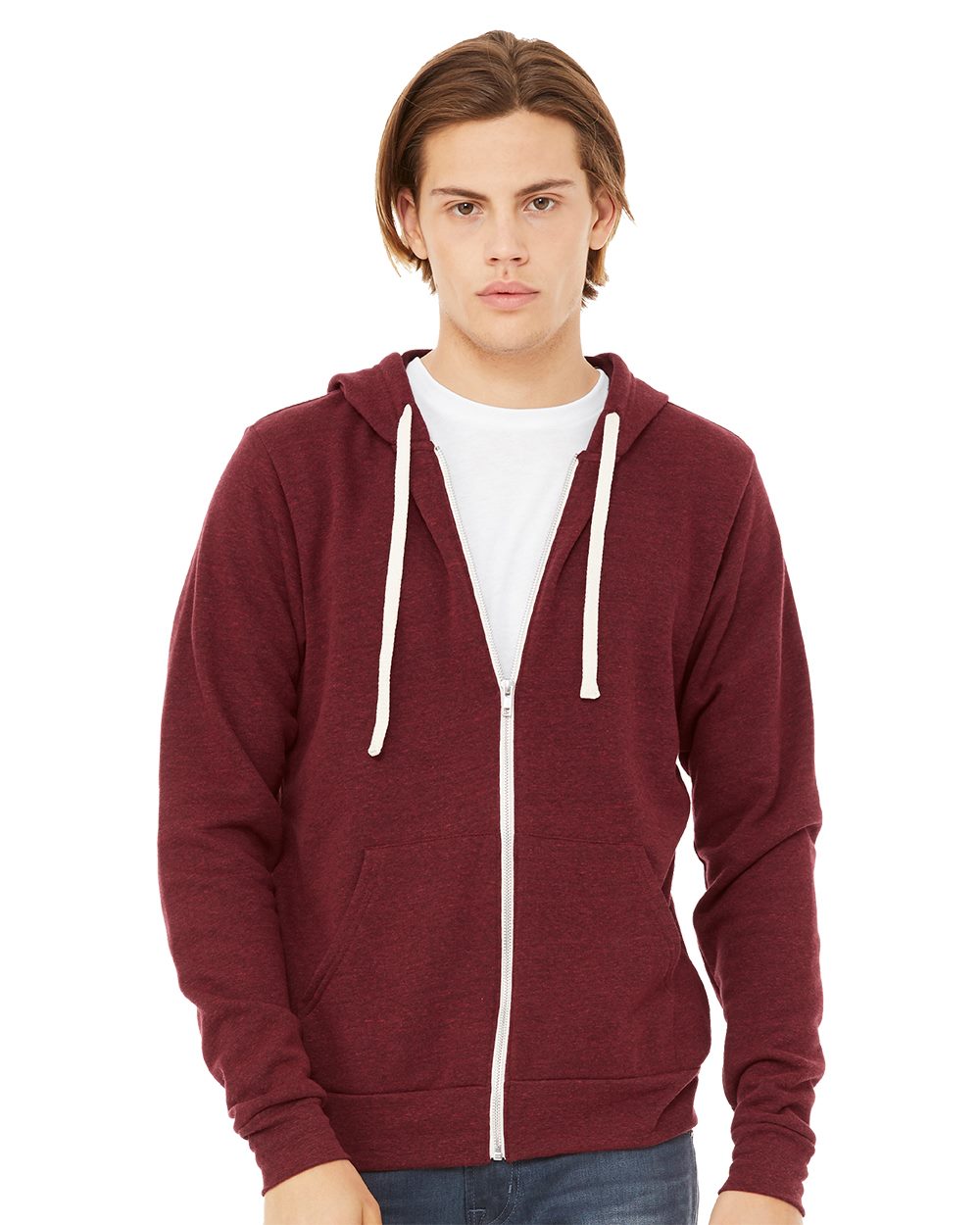 BELLA + CANVAS 3909-US BELLA + CANVAS 3909 - Unisex Triblend Sponge Fleece Full-Zip Hoodie Sweatshirt for custom printing in Montreal