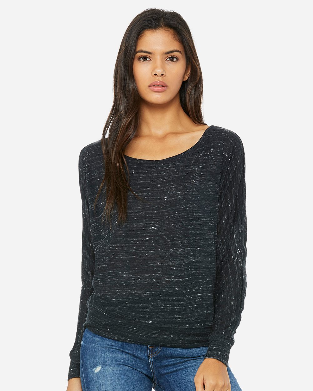 BELLA + CANVAS 8850-US BELLA + CANVAS 8850 - Women’s Flowy Off Shoulder Long Sleeve Tee pour impression personnalisée à Montréal