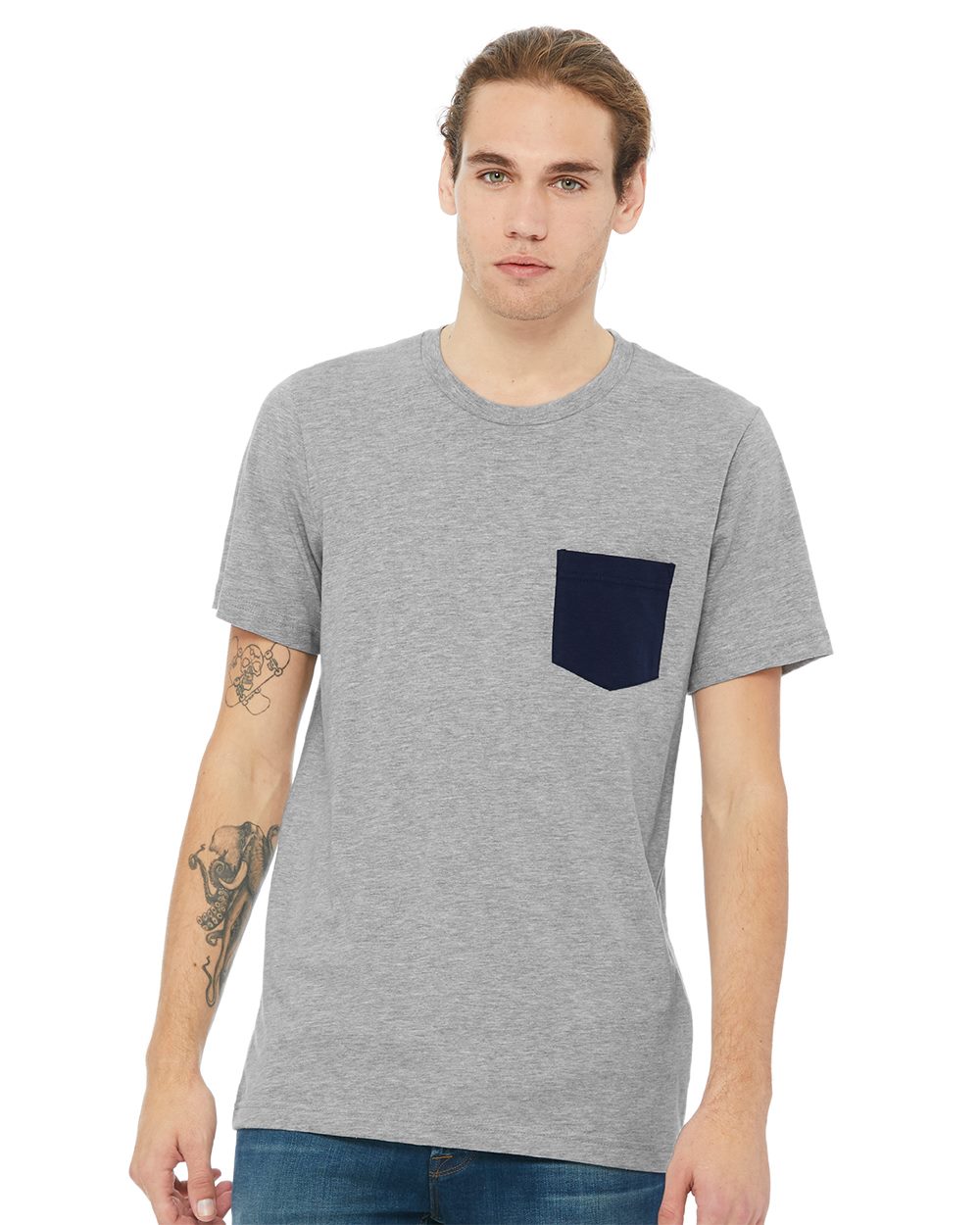 BELLA + CANVAS 3021-US BELLA + CANVAS 3021 - Jersey Pocket Tee for custom printing in Montreal