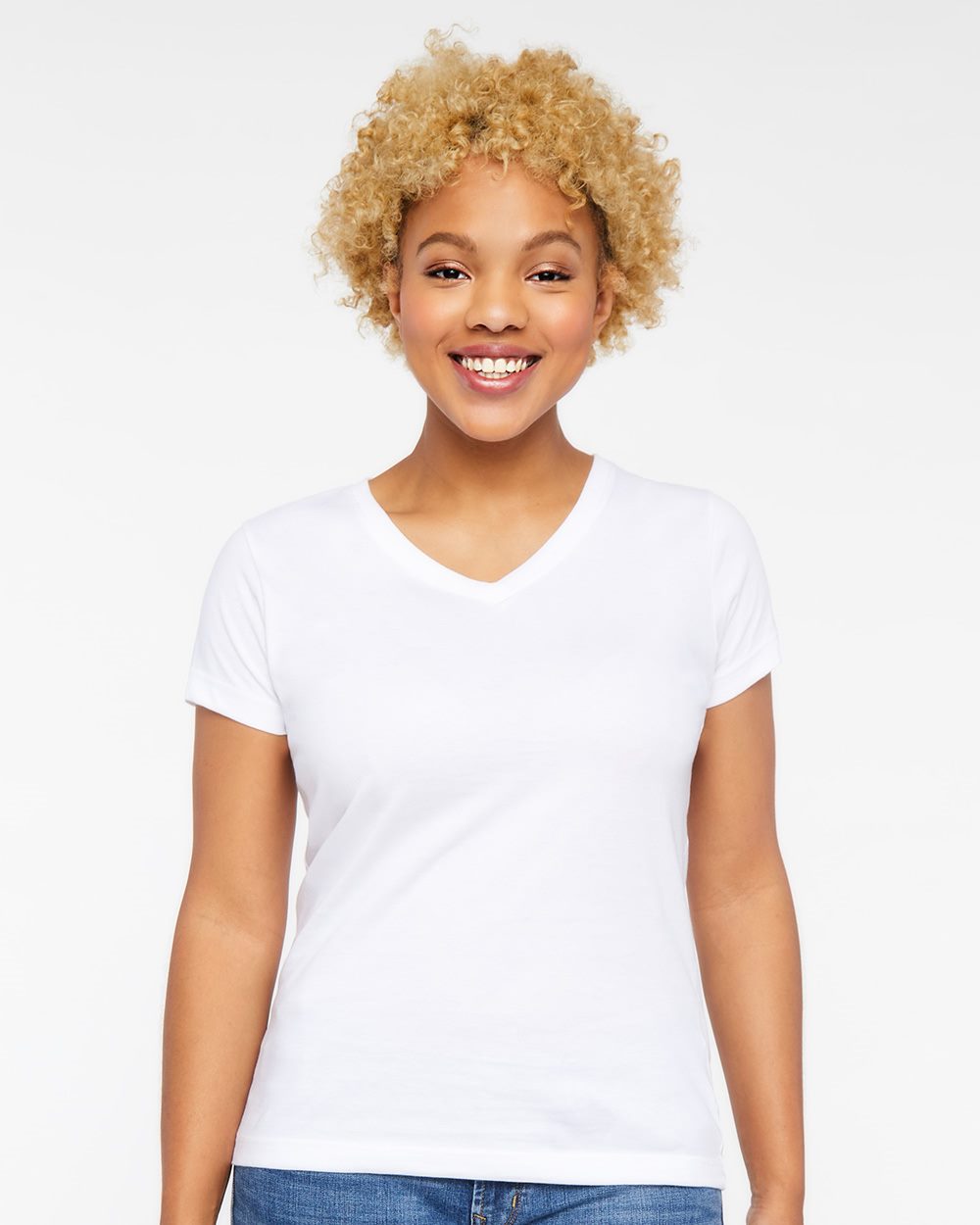 LAT 3507-US LAT 3507 - Women's Fine Jersey V-Neck Tee pour impression personnalisée à Montréal