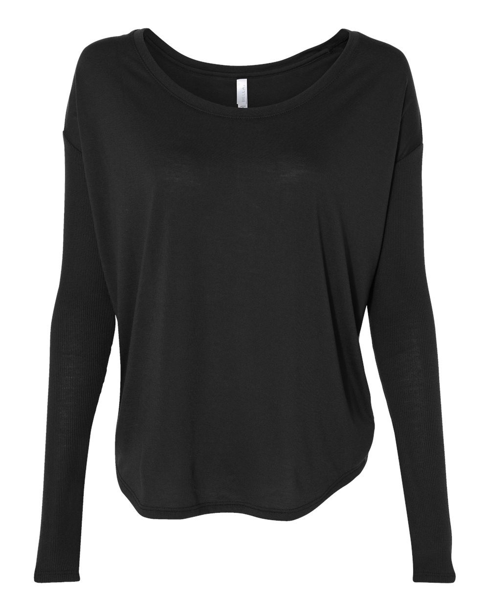 BELLA + CANVAS 8852-US BELLA + CANVAS 8852 - Women’s Flowy 2x1 Ribbed Long Sleeve Tee pour impression personnalisée à Montréal