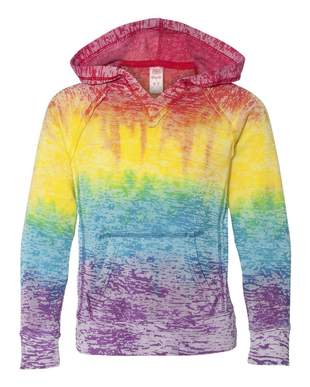 MV Sport W1162Y-US MV Sport W1162Y - Girls’ Courtney Burnout V-Notch Hooded Sweatshirt pour impression personnalisée à Montréal