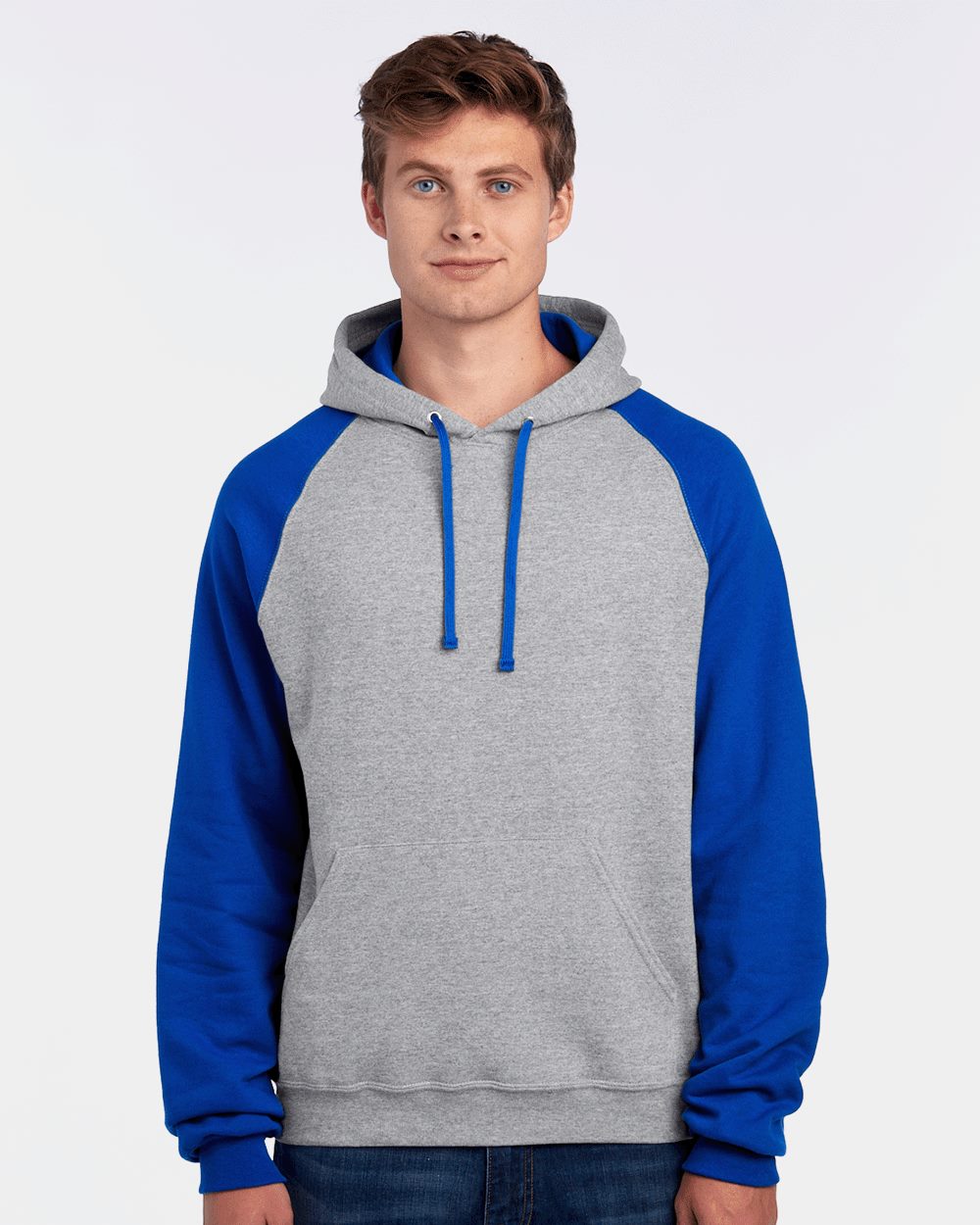 JERZEES 96CR-US JERZEES 96CR - Unisex Nublend® Colorblocked Raglan Hooded Sweatshirt for custom printing in Montreal