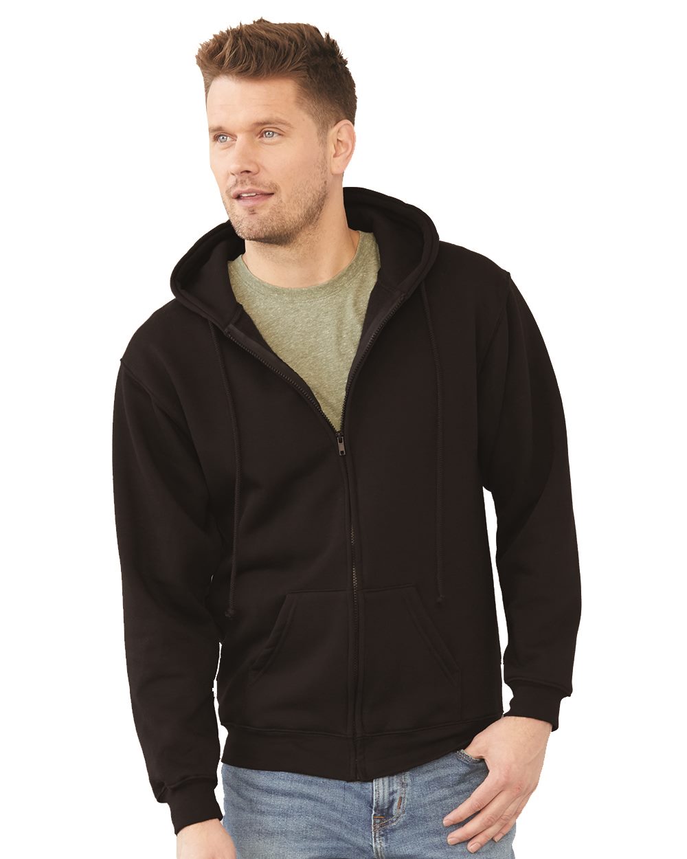 Bayside 900-US Bayside 900 - Unisex USA-Made Full-Zip Hooded Sweatshirt pour impression personnalisée à Montréal