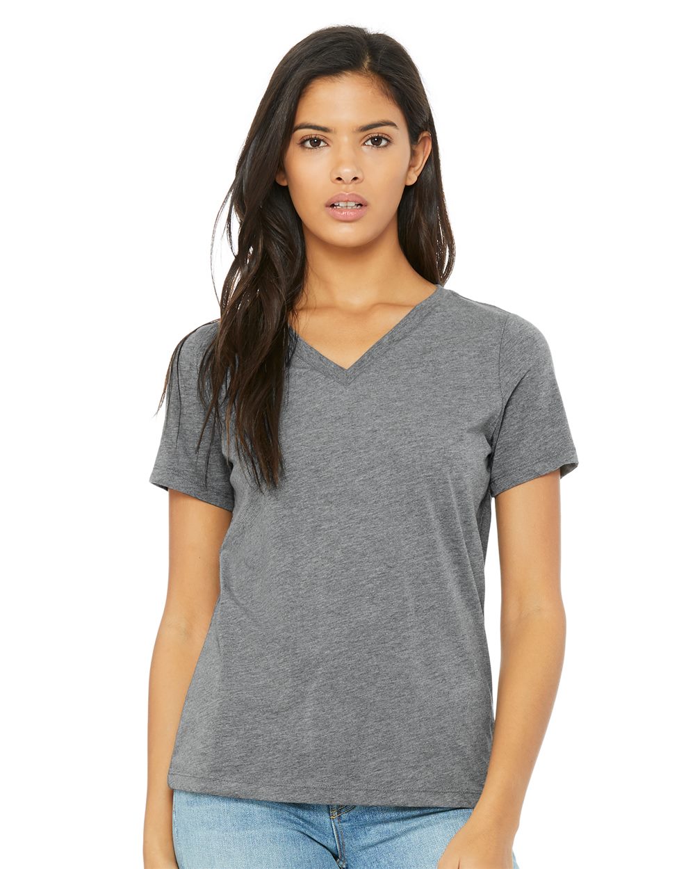BELLA + CANVAS 6415-US BELLA + CANVAS 6415 - Women's Relaxed Triblend Short Sleeve V-Neck Tee pour impression personnalisée à Montréal