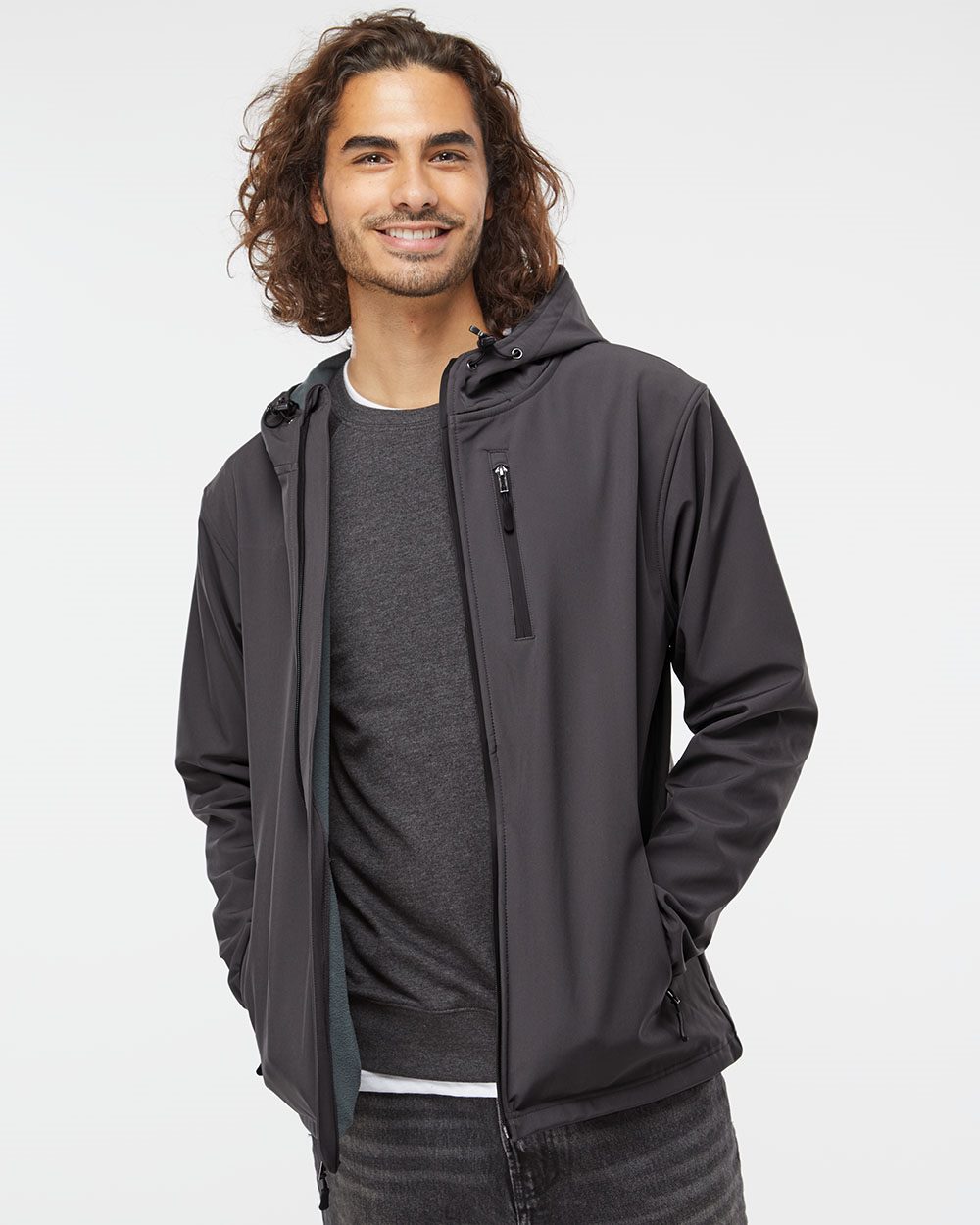 Independent Trading Co. EXP35SSZ-US Independent Trading Co. EXP35SSZ - Poly-Tech Soft Shell Jacket pour impression personnalisée à Montréal