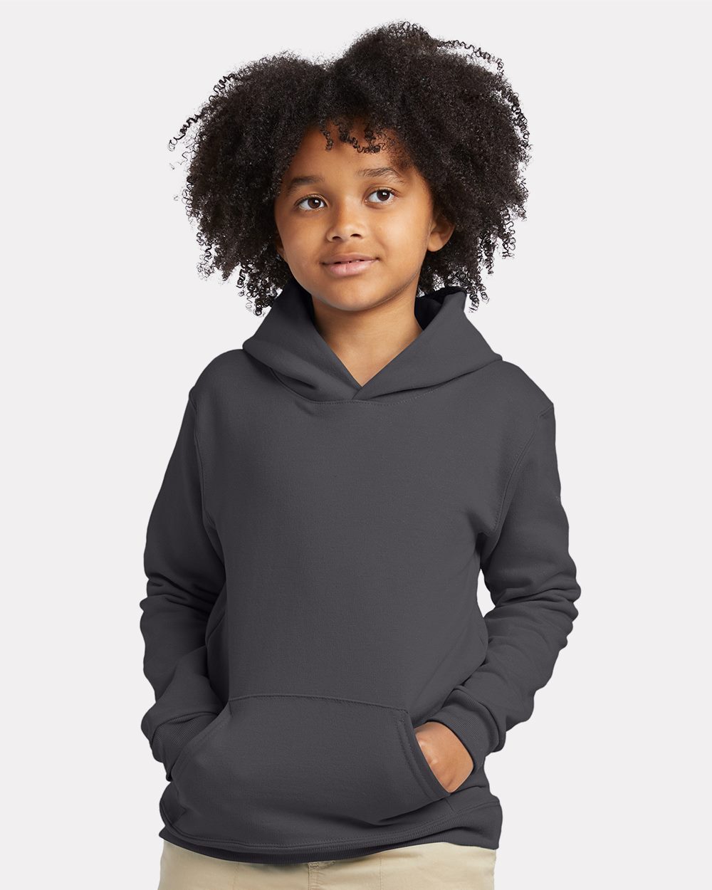 Hanes P473-US Hanes P473 - Ecosmart® Youth Hooded Sweatshirt for custom printing in Montreal