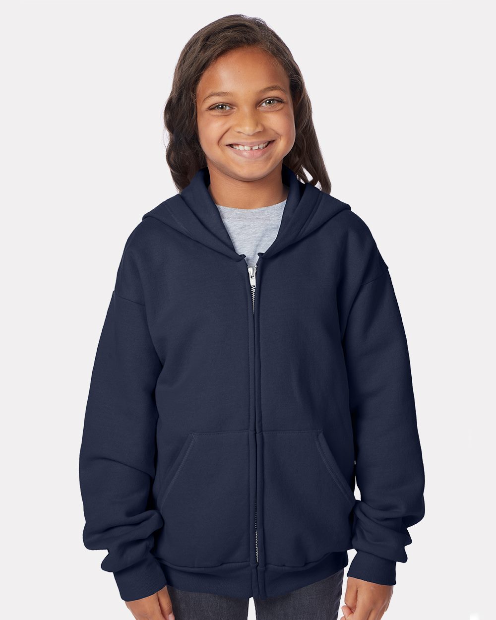 Hanes P480-US Hanes P480 - EcoSmart® Youth Full-Zip Hooded Sweatshirt for custom printing in Montreal