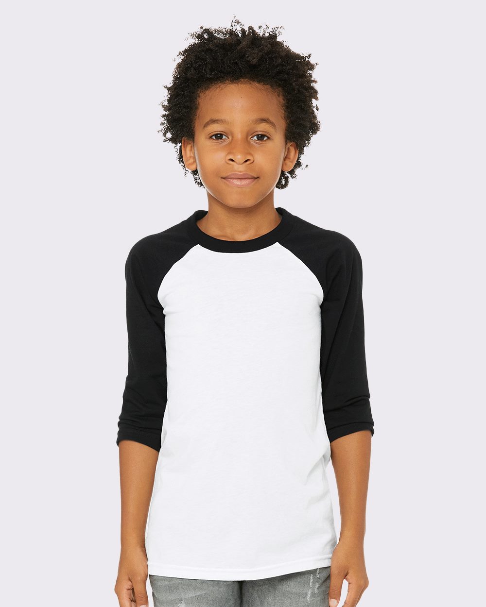 BELLA + CANVAS 3200Y-US BELLA + CANVAS 3200Y - Youth Three-Quarter Sleeve Baseball Tee for custom printing in Montreal