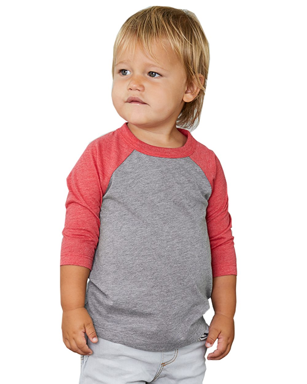 BELLA + CANVAS 3200T-US BELLA + CANVAS 3200T - Toddler Three-Quarter Sleeve Baseball Tee for custom printing in Montreal