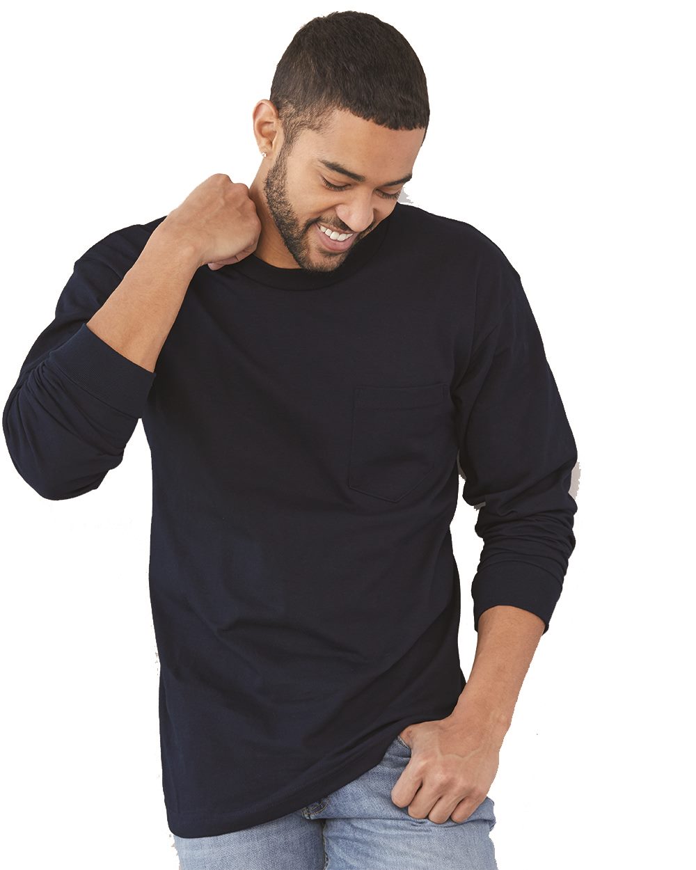 Bayside 8100-US Bayside 8100 - Unisex USA-Made Long Sleeve Pocket T-Shirt for custom printing in Montreal