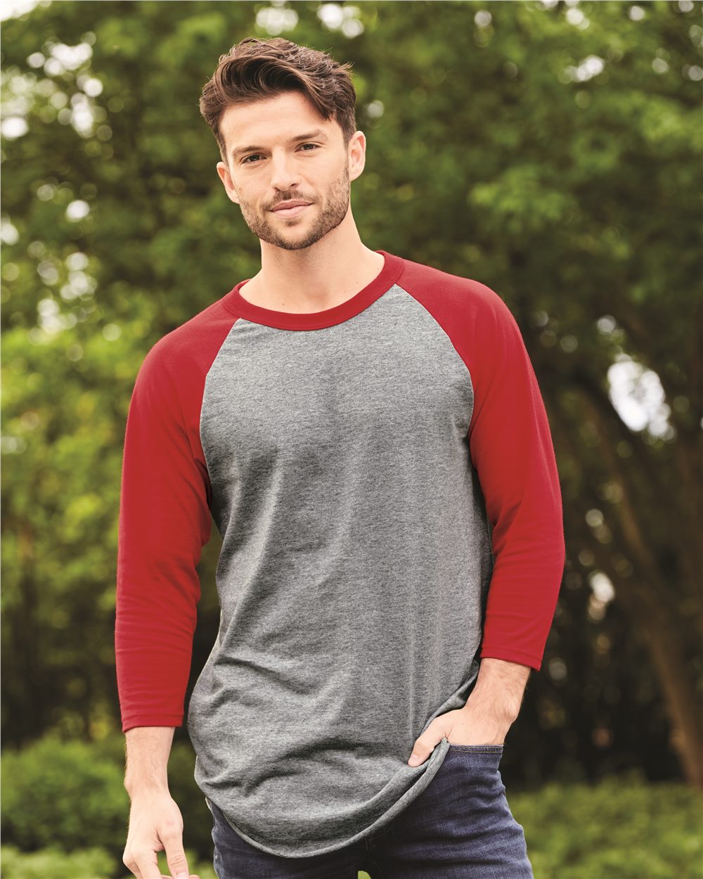 Augusta Sportswear 4420-US Augusta Sportswear 4420 - Unisex Three-Quarter Raglan Sleeve Baseball Jersey T-Shirt pour impression personnalisée à Montréal