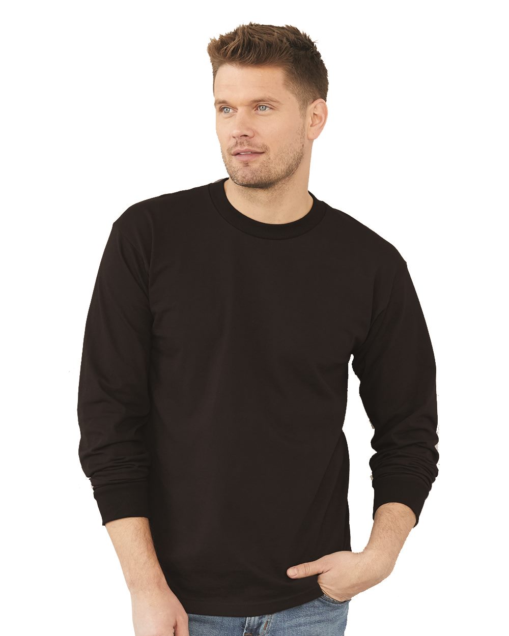 Bayside 6100-US Bayside 6100 - Unisex USA-Made Long Sleeve T-Shirt for custom printing in Montreal
