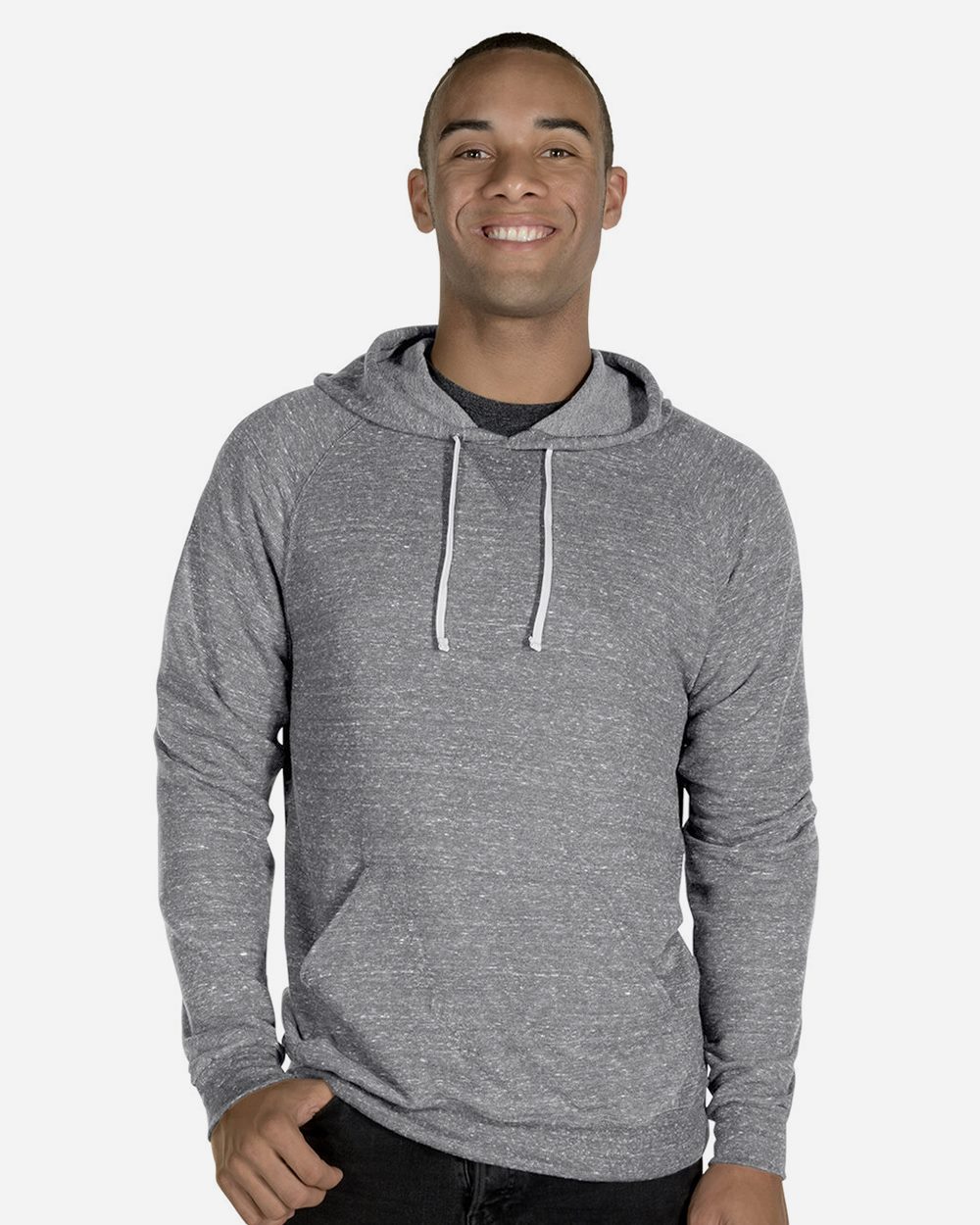 JERZEES 90MR-US JERZEES 90MR - Unisex Snow Heather French Terry Raglan Hooded Sweatshirt for custom printing in Montreal