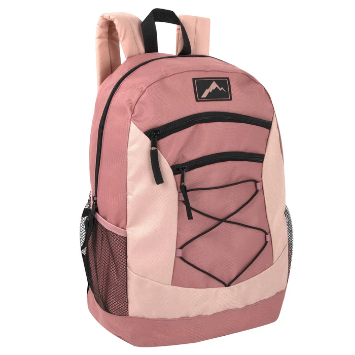 Trailmaker 7163 Trailmaker 7163 - Wholesale Urban Sport 18 Inch Multi Pocket Bungee Backpack - Girls Colors pour impression personnalisée à Montréal