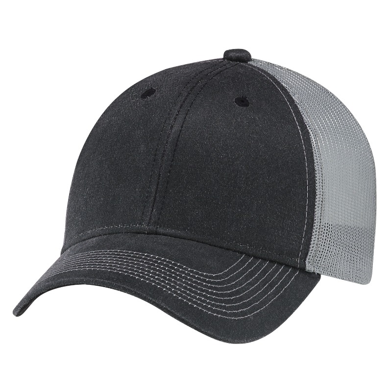 AJM International 7L647M AJM International 7L647M - Weathered Polycotton / Soft Polyester Mesh 6 Panel Constructed Full-Fit (Mesh Back) for custom printing in Montreal