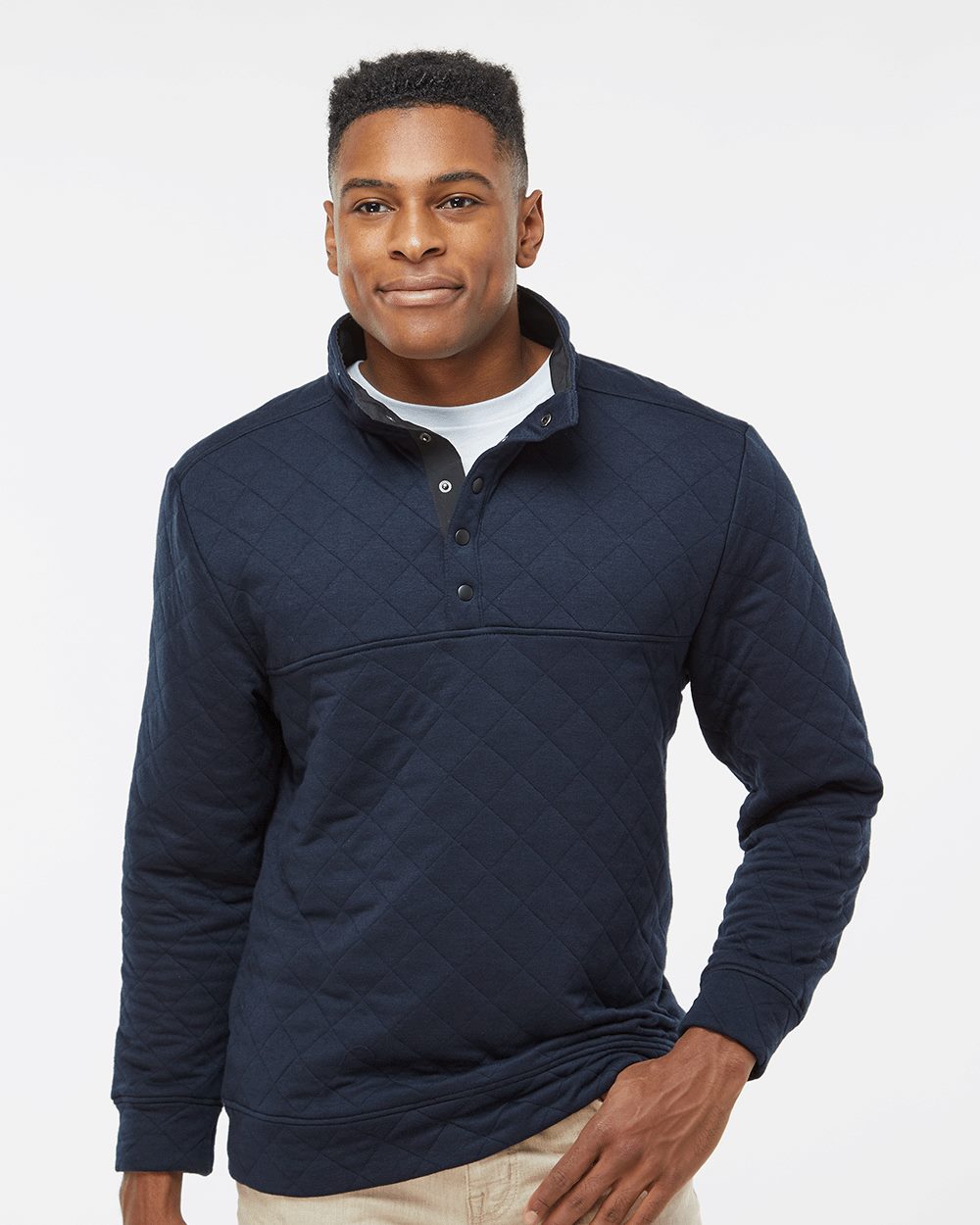 J. America 8890-US J. America 8890 - Men's Quilted Half-Snap Pullover for custom printing in Montreal