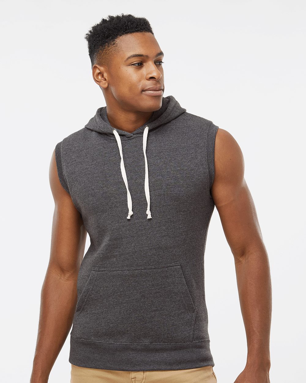 J. America 8877-US J. America 8877 - Men's Triblend Sleeveless Hooded Sweatshirt for custom printing in Montreal