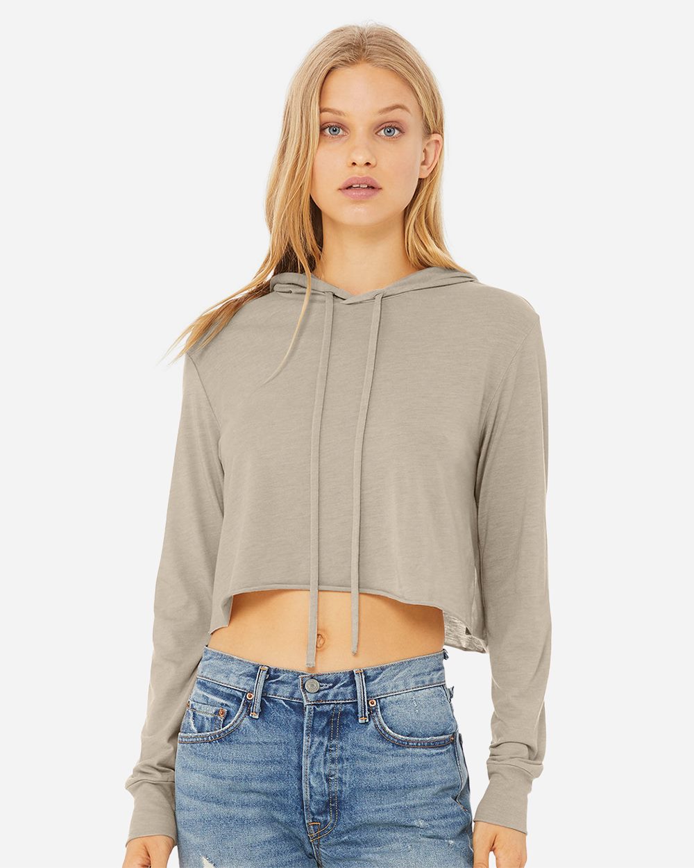BELLA + CANVAS 8512-US BELLA + CANVAS 8512 - Women’s Triblend Crop Long Sleeve Hoodie pour impression personnalisée à Montréal