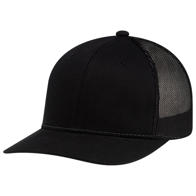 AJM International 8E019M AJM International 8E019M - Deluxe Chino Twill / Polyester Mesh 6 Panel Constructed Pro-Round (Mesh Back) for custom printing in Montreal