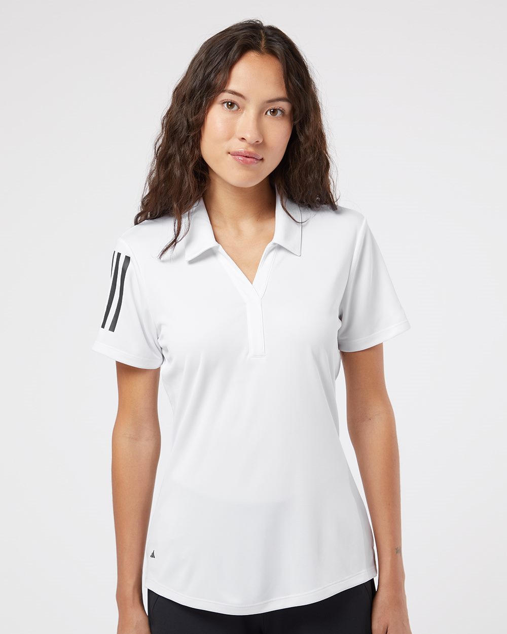 Adidas A481-US Adidas A481 - Women's Floating 3-Stripes Polo for custom printing in Montreal
