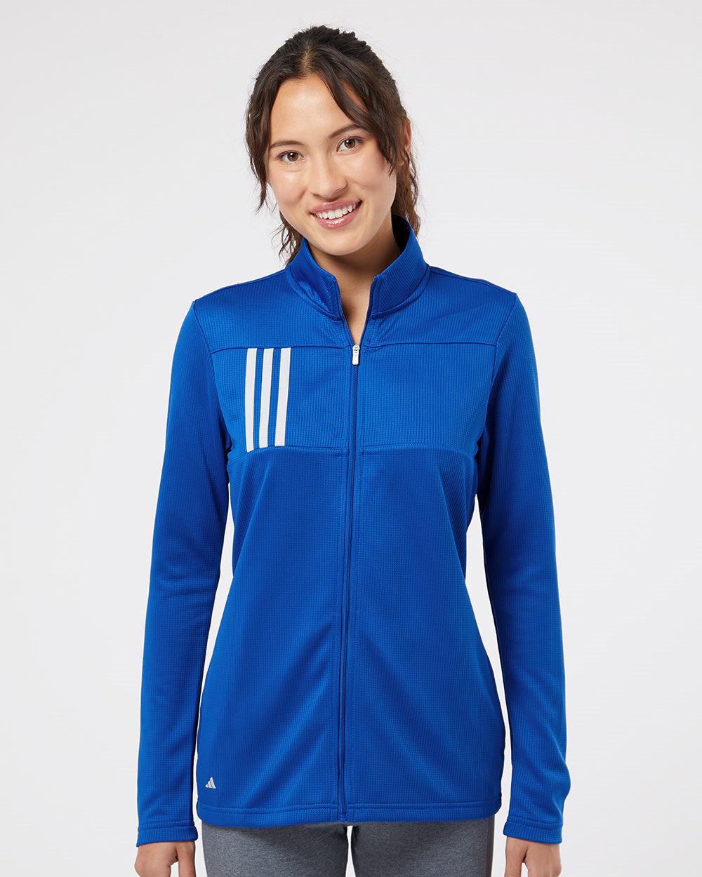 Adidas A483-US Adidas A483 - Women's 3-Stripes Double Knit Full-Zip for custom printing in Montreal