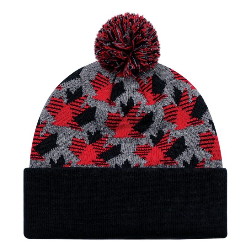 AJM International 9R262M AJM International 9R262M - Acrylic, Cuff Toque (Maple Leaf, Pom Pom 8cm) pour impression personnalisée à Montréal