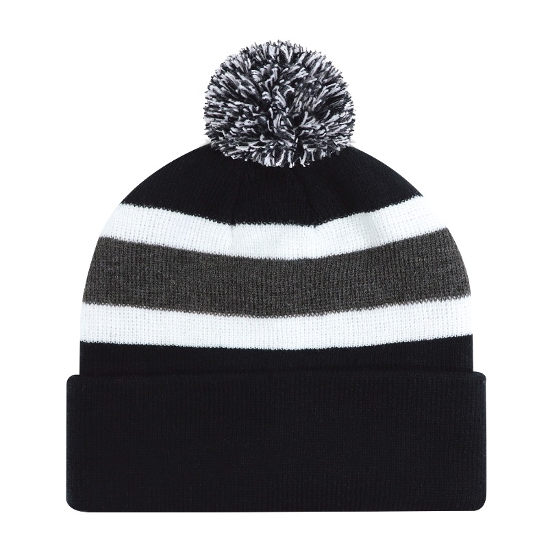 AJM International 9S243M AJM International 9S243M - Acrylic Cuff Toque (Pom Pom) for custom printing in Montreal