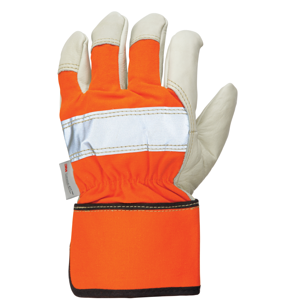 Tough Duck G794 Tough Duck G794 - THINSULATE LINED LEATHER HI-VIS FITTER GLOVE for custom printing in Montreal