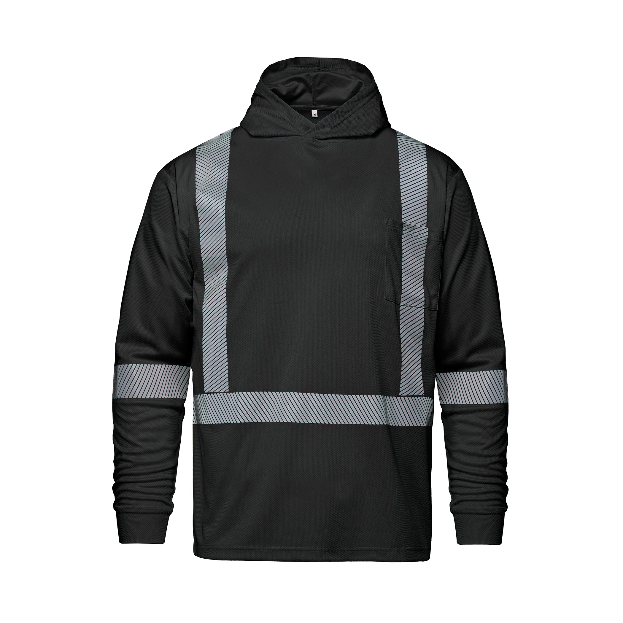 CX2 S05985 CX2 S05985 - Long Sleeve Hi-VIS Hooded T-Shirt with Segmented Stripes pour impression personnalisée à Montréal