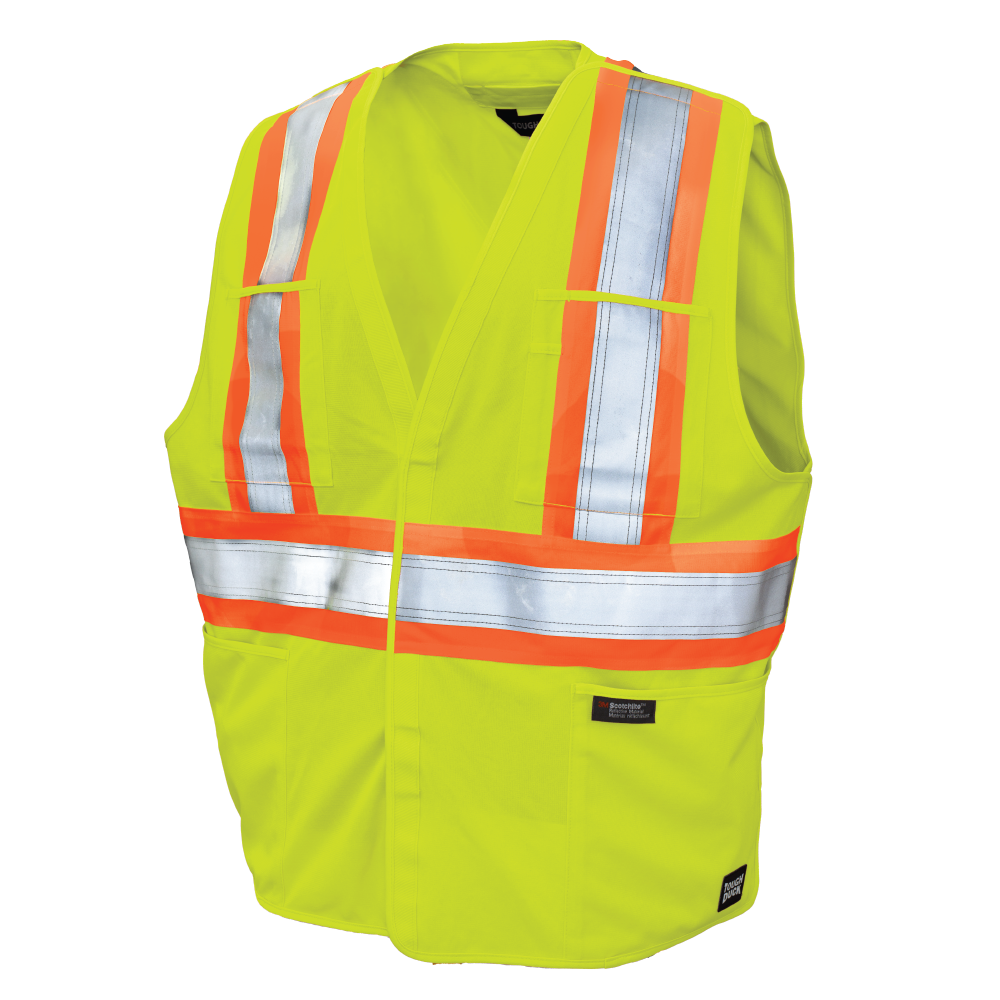 Tough Duck SV13 Tough Duck SV13 - TRICOT 5-POINT TEARAWAY SAFETY VEST for custom printing in Montreal