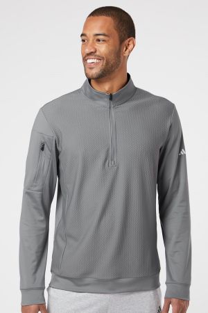 Adidas A295 - Performance Textured Quarter-Zip Pullover