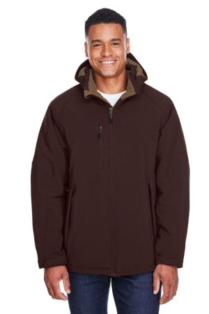 North End 88159 - Men's Glacier Insulated ThreeLayer Fleece Bonded Soft Shell Jacket with Detachable Hood