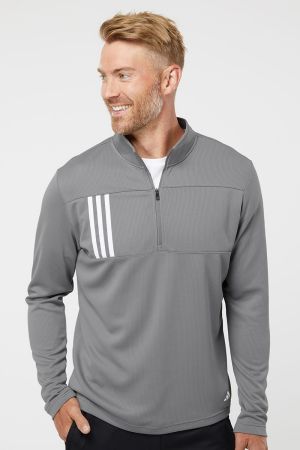 Adidas A482 - 3-Stripes Double Knit Quarter-Zip Pullover