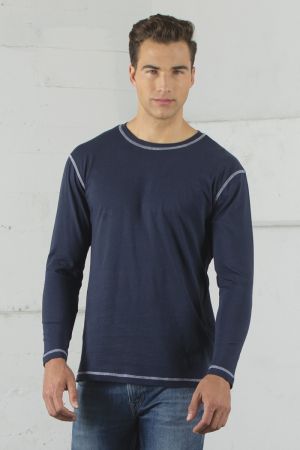 ATC™ EUROSPUN® ATC0821 - RING SPUN CONTRAST STITCH LONG SLEEVE TEE