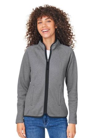 Core365 CE72W - Ladies' Venture Heathered Stripe Full-Zip