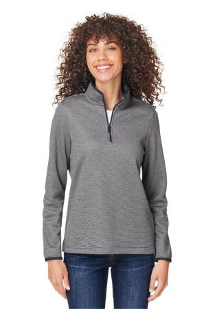Core365 CE73W - Ladies' Venture Heathered Stripe Quarter-Zip