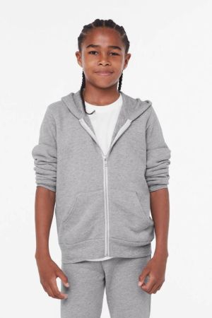 Bella + Canvas 3739Y - Youth Sponge Fleece Full-Zip Hooded Sweatshirt