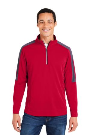 Core365 CE404 - Men's Market Snag Protect Mesh Colorblock Quarter-Zip