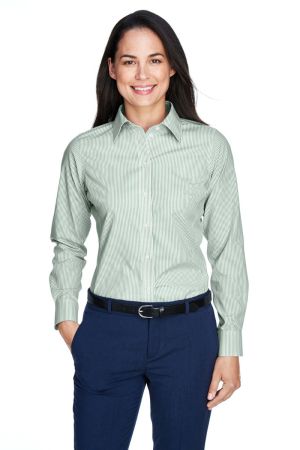 Devon & Jones D645W - Ladies' Crown Woven Collection® Banker Stripe