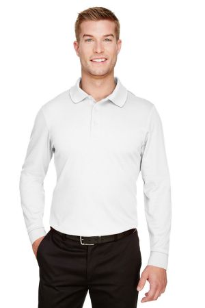 Devon & Jones DG20L - CrownLux Performance™ Men's Plaited Long Sleeve Polo