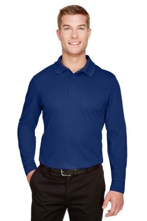 Devon & Jones DG20LT - CrownLux Performance™ Men's Tall Plaited Long Sleeve Polo