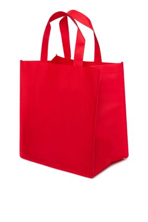 Ideal Bags ID1213S - Stitched REUSABLE Non Woven Shopping Grocery Totes Bags Eco-friendly Party Favors Bag, School, Gift, Promotional Event etc. (12 x 13 x 8 in)