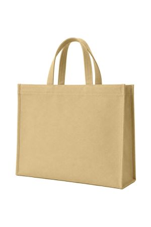 IDEAL ID1613S - Stitched REUSABLE Non Woven Shopping Grocery Totes Bags Eco-friendly Party Favors Bag, School, Gift, Promotional Event etc. (16 x 13 x 4 in)