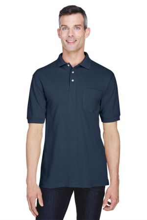 Harriton M265P - Men's Easy Blend™ Polo with Pocket